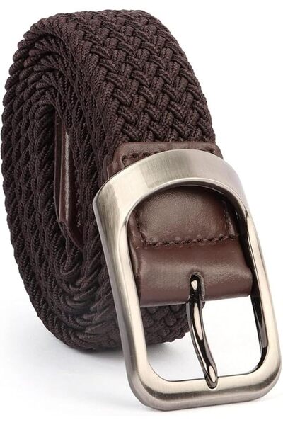 GENERAL Men's Stretch Work Belt Nylon Braided Woven Design No-Hole Belt Desig...