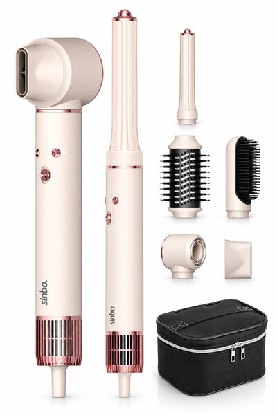 Sinbo Pro Compact Uzun Multi-styler Hava Üfleme 5in1 Saç SHD-1719 Makyaj çant...