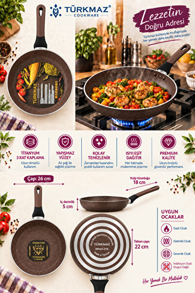 26 cm Granit Model Ezme Tava - Titanyum Kaplama