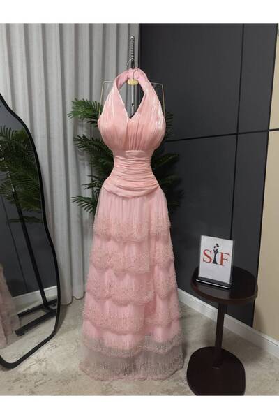 ALSAMAHA Evening Dress with Tulle and Beads