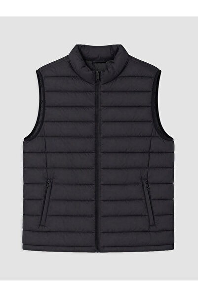 LC Waikiki Lcwaikiki Classic Black Flat Men's Inflatable Vest with Nevavm Dif...