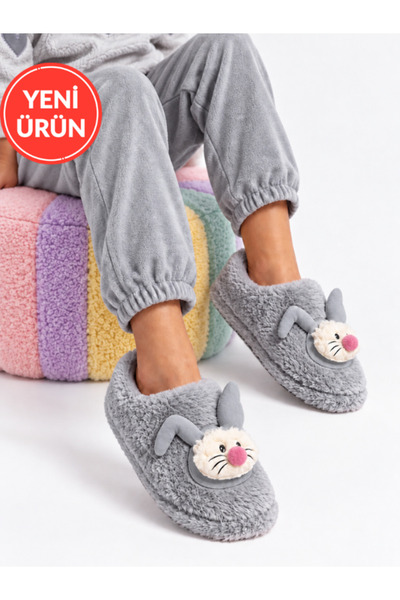STOCON Çocuk Tavşan Figürlü Kaymaz Taban Yumuşak Sıcak Tutan Rahat Kreş Anaok...