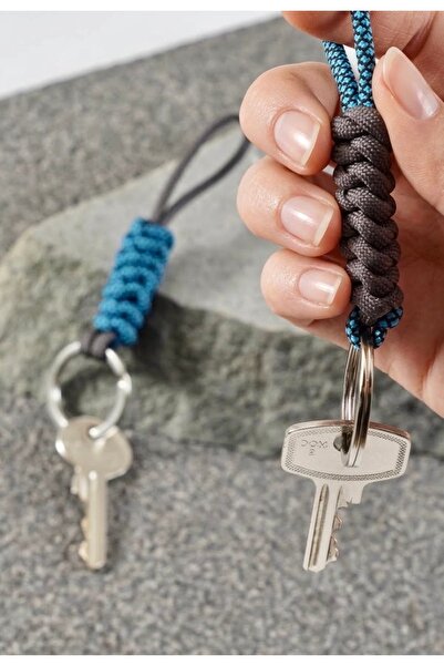 PARACORD Kampruhu Outdoor 2'li Anahtarlık Seti - El Yapımı Örgü İp Çelik Halkalı
