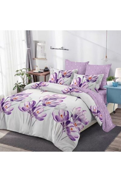 Generic Brand Duvet Cover Set with Stretchy 180x200 cm, 6 pieces, white and l...