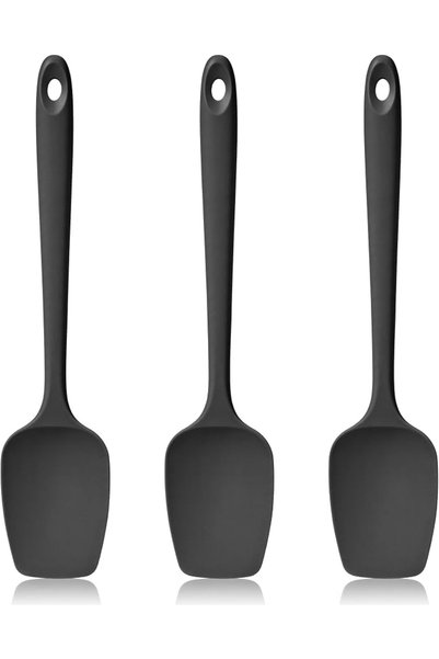GENERAL 315 ℃   مجموعة ملاعق وملعقات سيليكون مقاومة للحرارة، 3 قطع، لون أسود