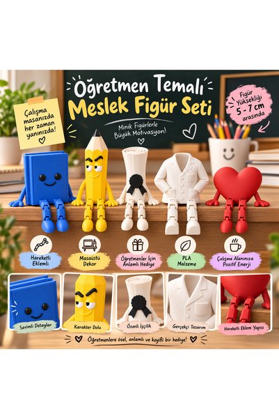 Genel Markalar 3DLAB ATELIER Öğretmen Temalı 5’li Meslek Figür Seti – Hareket...