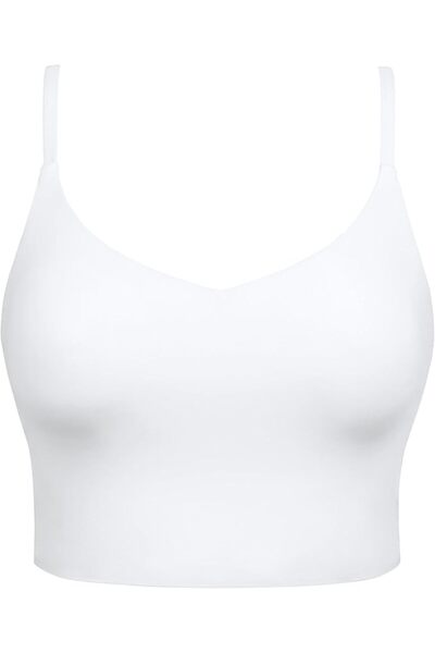 CRZ YOGA Women's Bikini Top V Neck Adjustable Spaghetti Straps Swimsuit Padde...