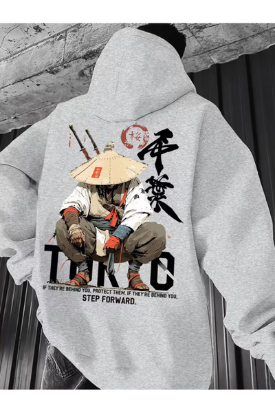 one button Hanorac premium cu glugă, imprimat cu personaje Tokyo, cu 2 fire, ...