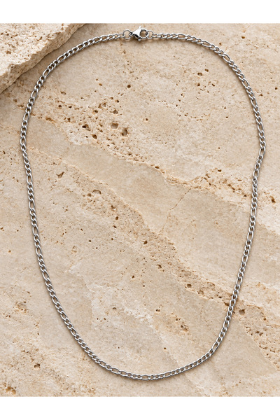 zadenza gold Stainless Tarnish-Resistant Steel Figaro Necklace Steel Chain 2 mm