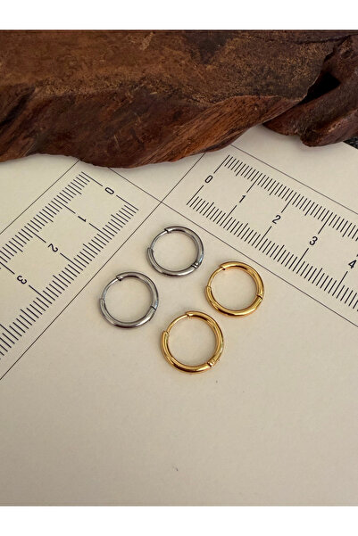 Rupen Kraft 316 L Surgical Steel 4-Piece Hoop Earring Set Gold Color Hoop Ear...