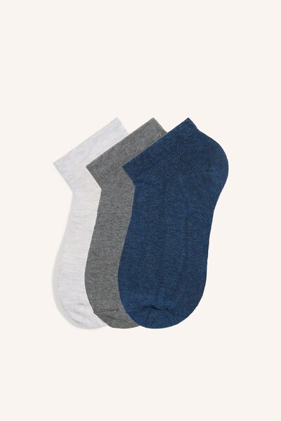 DeFacto Herren 3-teilige Baumwoll-Booties-Socken I2941AXNS