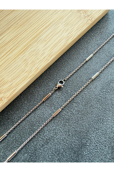 Rupen Kraft Stainless Tarnish-Resistant Steel Cubic Pendant Steel Chain