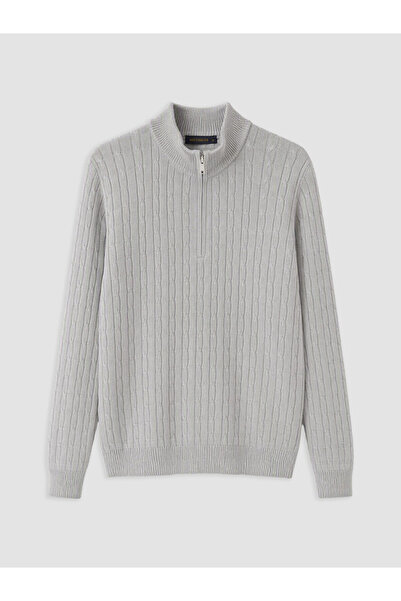 LC Waikiki Nevavm with a Difference, Southblue Gray Plain Stand Collar Men's ...