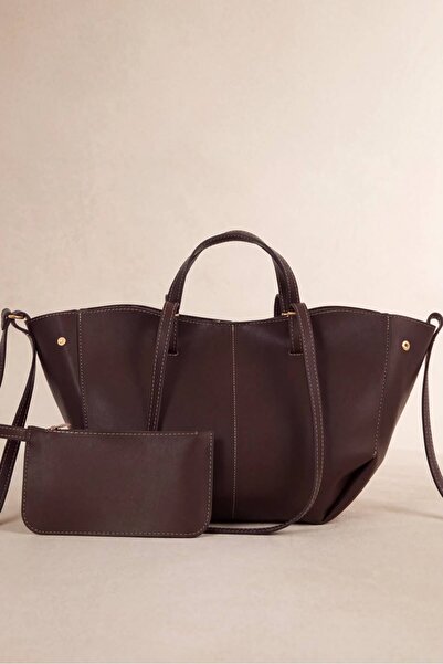 SİDRAEUROPE Brown Women's Pollen Hand and Shoulder Bag