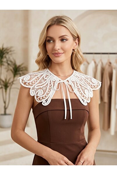 CROCUS DESIGN Design White Lace Shoulder Collar Accessory