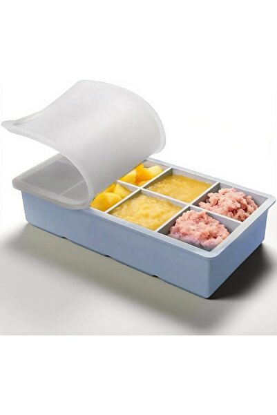 GENERAL Silicone Food Freezer Tray with Lid, 8 Compartment BPA Free Portion F...