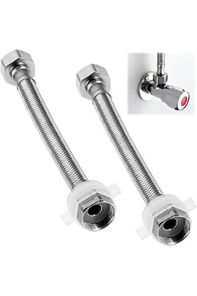 GENERAL Stainless Steel Flex Hose Set (2 Pieces), 1/2 Inch, 20 cm, Silver, G1...