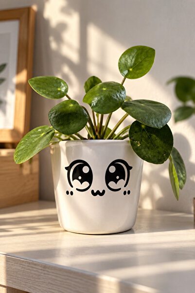 Kawaii Saksı Stickerı Bitki Saksı Dekoru 4x8 cm