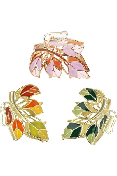 KASTWAVE 3-Piece Floral Metal Hair Accessories Set (Claw Clips, Barrettes, Pi...