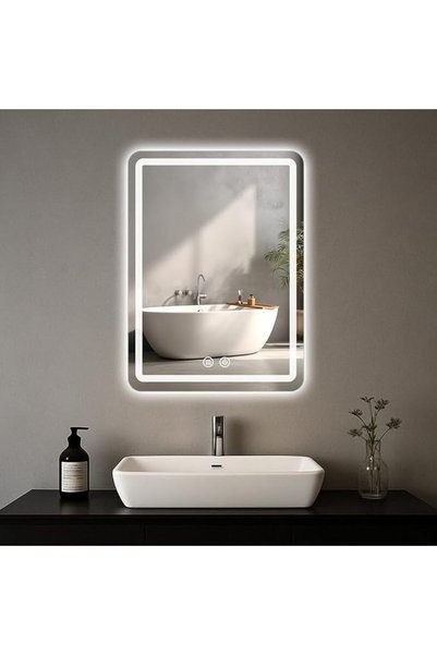 XICEN مرآة حمام LED، مرآة حائط مضادة للضباب مقاس 20×28 بوصة مع إضاءة قابلة لل...
