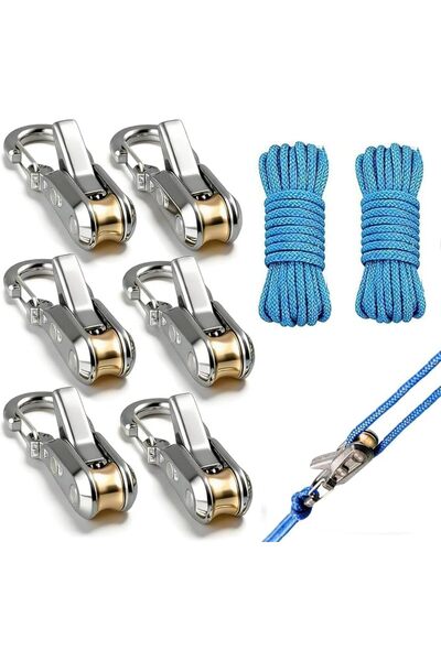 Generic 6-Pack Paracord Tensioners with Roller Design, Heavy-Duty Rope Adjust...
