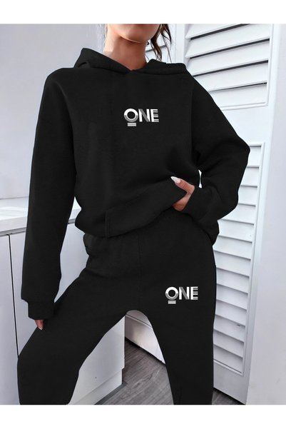luci sports Γυναικείο Σετ Φούτερ ONE με στάμπα και ασορτί παντελόνι