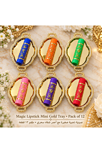 Generic Mini Gold Tray with Magic Lipstick, Pack of 12 |   Small Gold Trays w...