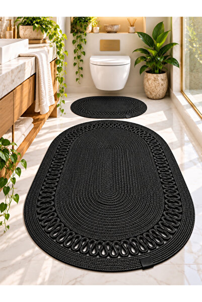 evdeucuz Jüt Hasır BÜYÜK BOY 2’li Banyo Paspas Takımı 70x120 ve 40x60 Klozet ...