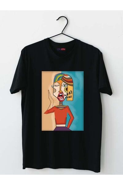 Mor Mürekkep Tricou negru pentru femei cu imprimeu Scream