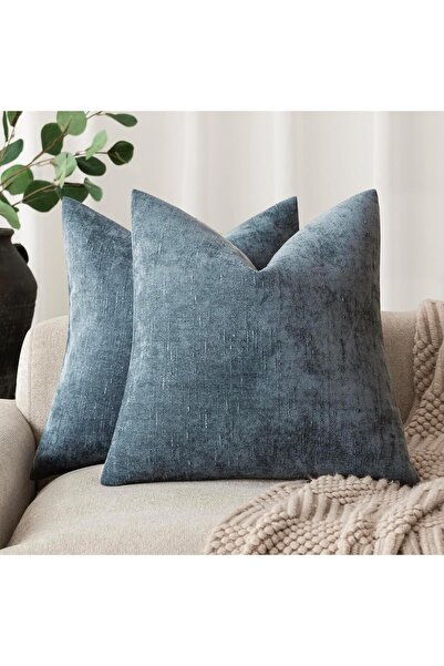 Generic Pack of 2 Soft Textured Chenille Throw Decorative Pillow Covers Squar...
