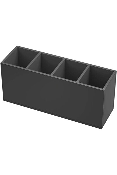 Generic Acrylic Pen Holder 4 Compartments, Black Pencil Organizer Cup for Cou...