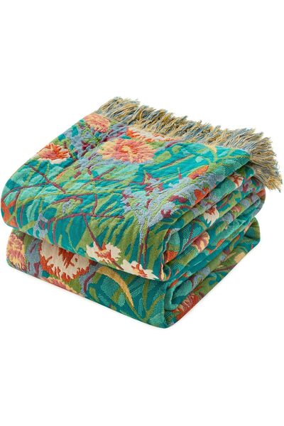 Generic Queen Throw Blanket for Bed 100% Cotton Boho Ultra Soft Quilt Butterf...