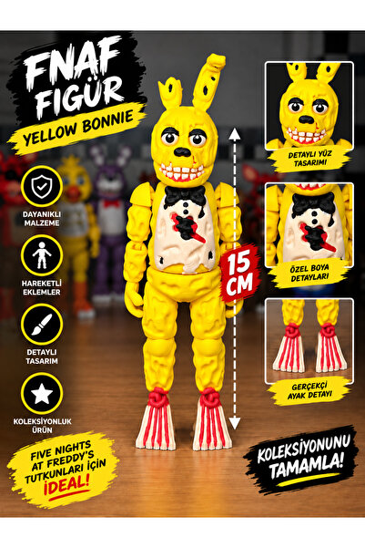 nevoPrint Five Nights at Freddy’s Spring Bonnie 15 CM Figür – Sarı Bonnie Det...