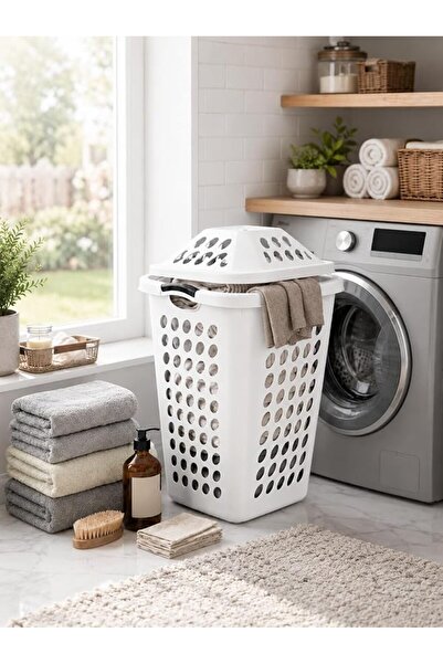 GENERAL Plastic Laundry Hamper Basket from Mangrove, Breathable Design, Styli...