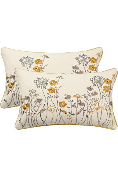 Generic Embroidered Throw Pillow Covers 12 x 20 inch Pack of 2 Vintage Birds ...