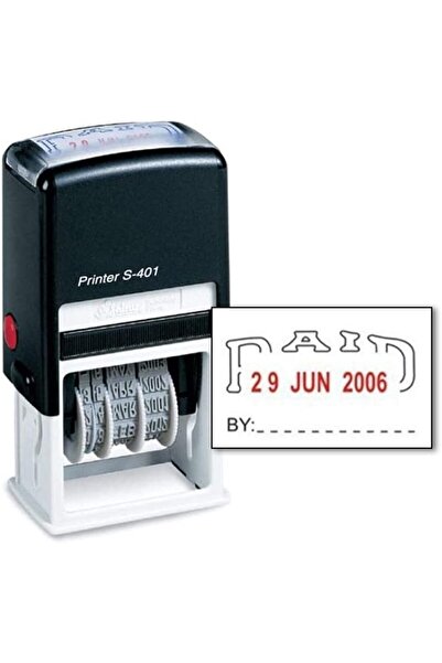 MARKQ Paid Stamp with Date, Self Inking Stamp for Office Business Supplies, R...