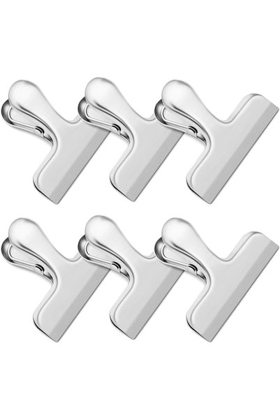 Generic 6 PCS Chip Clips, Stainless Steel Chip Clip, Chip Clips Bag Clips Foo...