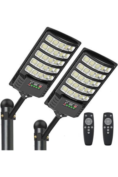GENERAL Outdoor Solar Street Light, 1000W LED Large Solar Parking Light Water...