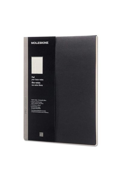 GENERAL Moleskine Professional Pad, Medium/college Rule, Black Cover, 96 Ivor...