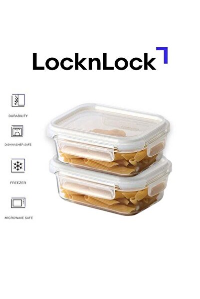 Generic LocknLock Stackable Tempered Glass Rectangle 370ml (PACK OF 2) – Airt...