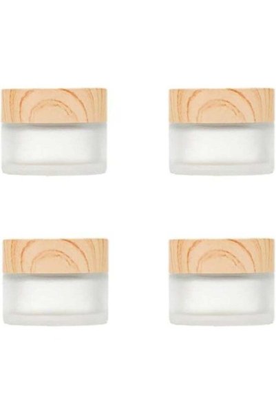 Generic 4Packs 0.5oz Round Frosted Glass Cream Jar Bottles 15ml Empty Sample ...