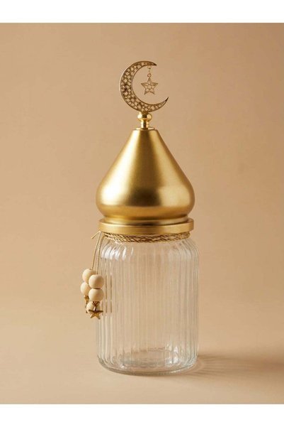 Generic Gold Mosque Dome Glass Jars for Elegant Ramadan Table Decor and Stora...