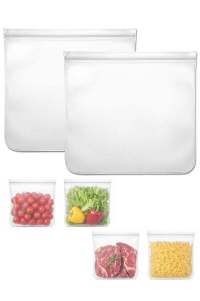 Generic 4 Pack Reusable Freezer Bags 28x26cm, Extra Large Silicone Food Bags,...