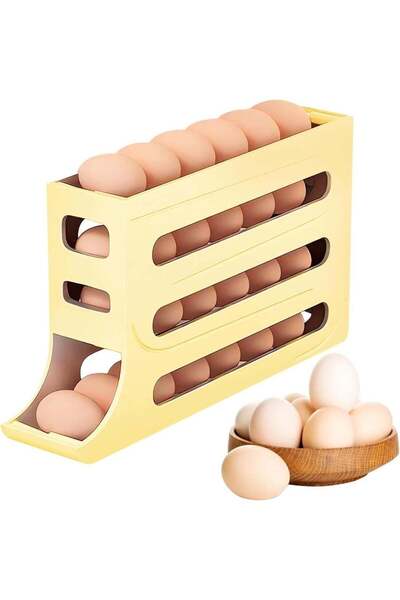 Generic Egg Holder for Fridge, Automatic Scrolling Egg Rack Dispenser, Space-...