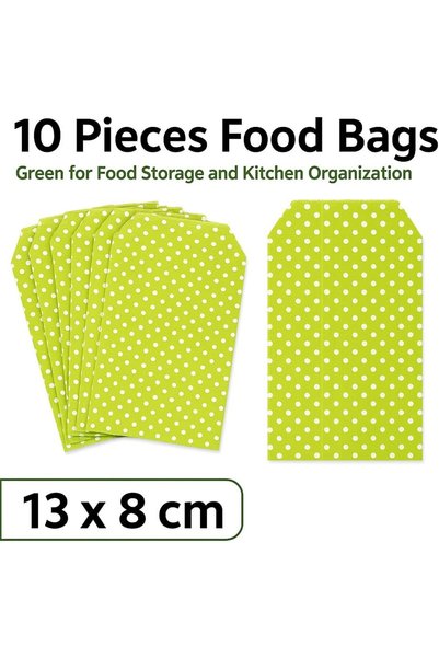 Generic Fitto 10 Pieces Food Bags 13x8cm Green for Food Storage and Kitchen O...