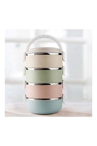 Generic Four-Tier Thermal Insulated Stainless Steel Lunch Box for Work, Schoo...