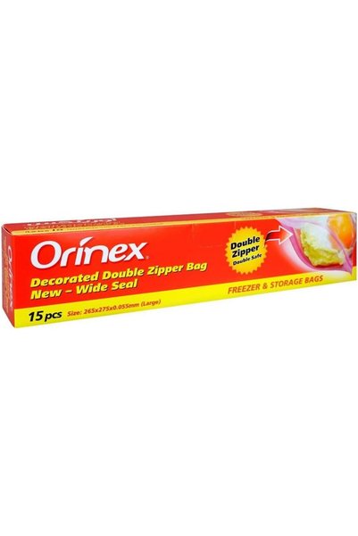 Generic Orinex Deco Double Zipper Bags - 15-Piece Large Storage Bags