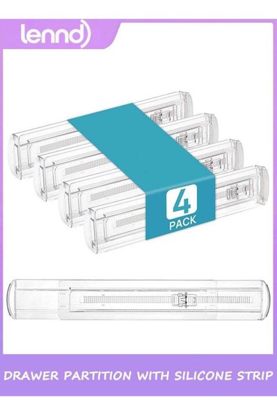 Generic 4 Pack Shallow Drawer Dividers, 6cm High 32.2cm-53.7cm Adjustable Exp...