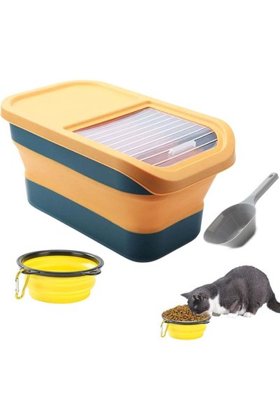 Generic Collapsible Pet Food Container，Dog Food Storage Container with Lids，F...