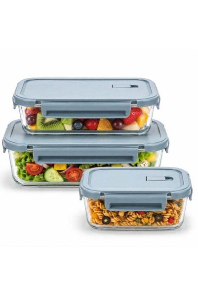 Generic 3 Piece Rectangular Food Storage Container Set with Airtight Locking ...